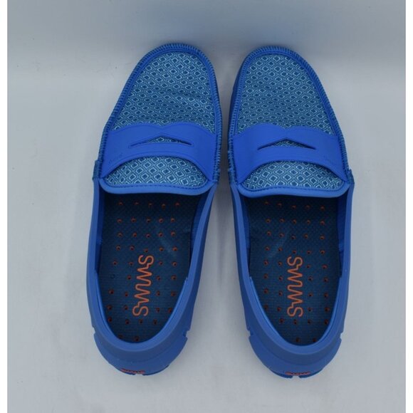 SWIMS Mens Size 11 Sail Blue Printed Penny Slip On Loafers Shoes - Picture 9 of 13